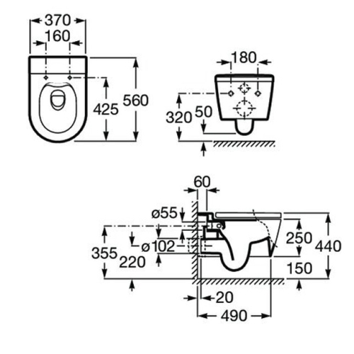 Унітаз підвісний Roca INSPIRA ROUND Rimless A346527650