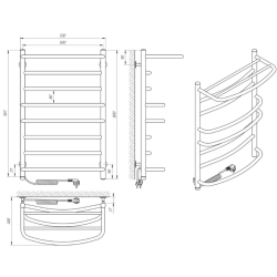 Полотенцесушитель Laris Евромикс П8 500 х 800 Э сенсор S3 с полочкой Электро Левая, 73207692