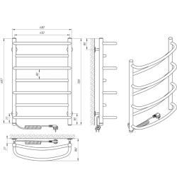 Полотенцесушитель Laris Евромикс П7 450 х 700 Э сенсор S3 Электро Левая, 73207680