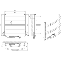 Сушка для рушників Laris Євромікс П5 450 х 500 Е сенсор S3 Електро Ліва, 73207674