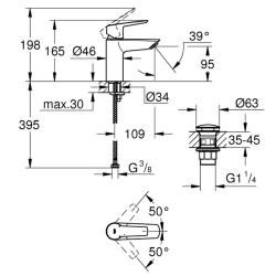 Змішувач для раковини S-розміру Grohe QuickFix Start 23550002