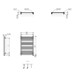 Рушникосушка Terma 1185x530 Marlin One WWMRN118053KS95E8P