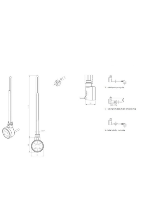 ТЕН Terma прихованого монтажу MOA 400W White WEMOA04T916M/WEMOA04F916M