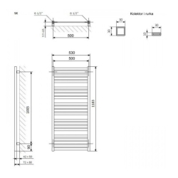 Полотенцесушитель Terma Marlin 1185x530 WGMAR118053KS95SX