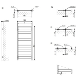 Рушникосушка Terma 910х500 Vivo WGVOV091050K916SX