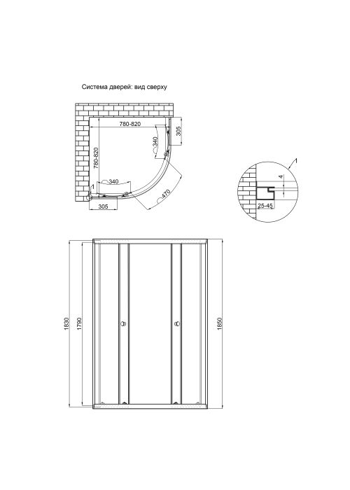 Душевая кабина Lidz Latwa SC80x80.SAT.LOW.GR, стекло тонированное 4 мм без поддона LLSC8080SATLOWGR2