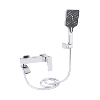 Змішувач для ванни Qtap Swan Cascada з поворотним виливом (з душовим гарнітуром) Chrome QTSWA260CRM45565