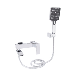 Змішувач для ванни Qtap Swan Cascada з поворотним виливом (з душовим гарнітуром) Chrome QTSWA260CRM45565