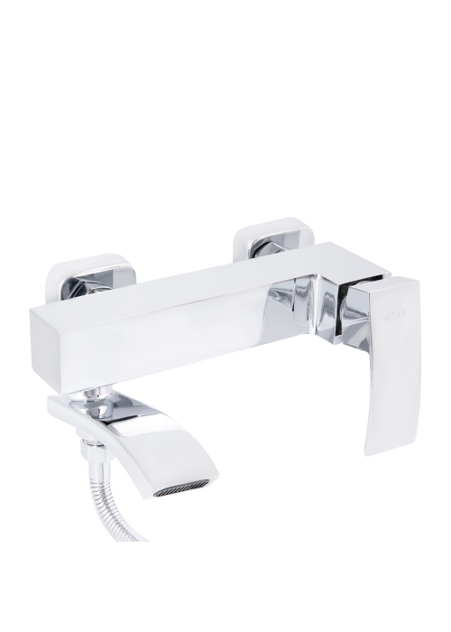Змішувач для ванни Qtap Swan Cascada з поворотним виливом (з душовим гарнітуром) Chrome QTSWA260CRM45565