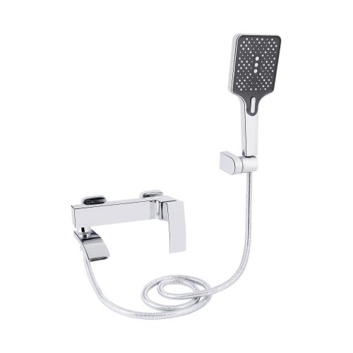 Змішувач для ванни Qtap Swan Cascada з поворотним виливом (з душовим гарнітуром) Chrome QTSWA260CRM45565