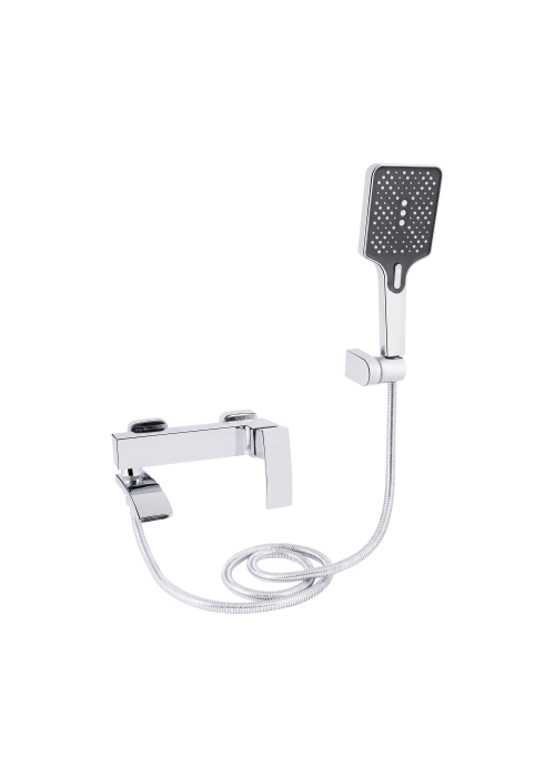 Змішувач для ванни Qtap Swan Cascada з поворотним виливом (з душовим гарнітуром) Chrome QTSWA260CRM45565