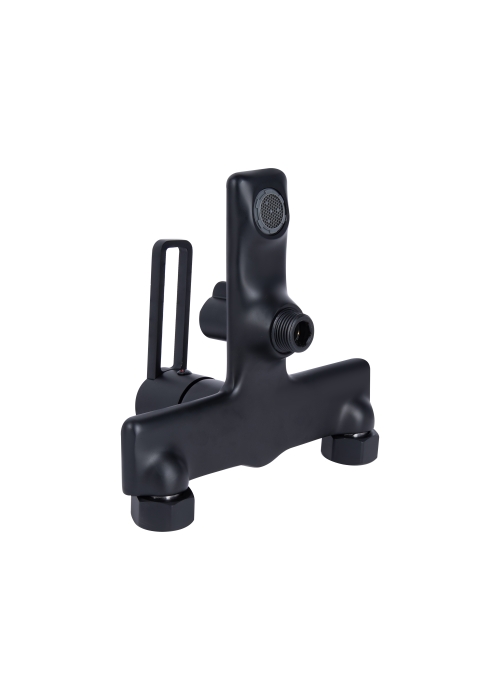 Змішувач для ванни Qtap Taurus (з душовим гарнітуром) Black Matt QTTAU259BLM45662