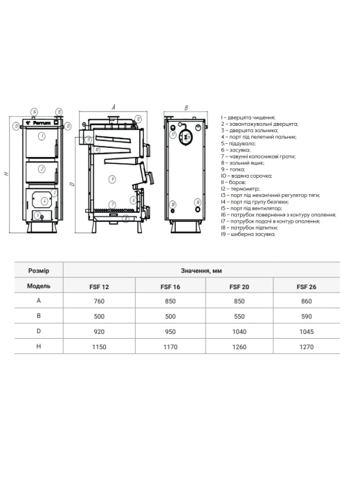 Котел твердопаливний сталевий Thermo Alliance Ferrum V 4.0 FSF 20 FSF20V40