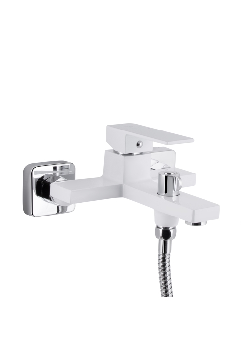 Змішувач для ванни Qtap Gemini (з душовим гарнітуром) Chrome/White QTGEM259CRW45683