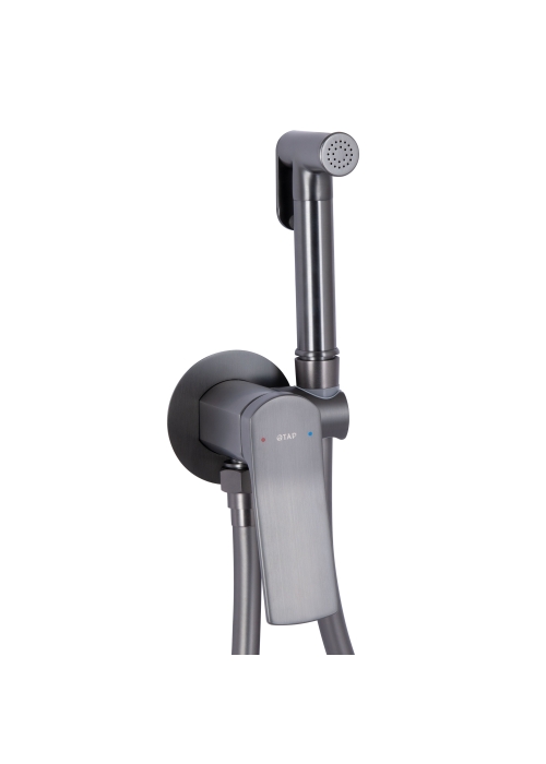 Набор для гігієнічного душу Qtap Slavonice округлий Gunmetal Black PVD QTSLA262GMB45916