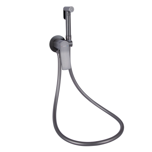 Набор для гігієнічного душу Qtap Slavonice округлий Gunmetal Black PVD QTSLA262GMB45916