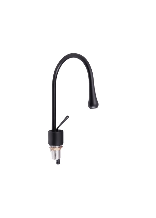 Змішувач для раковини Qtap Virgo Black Matt з поворотним виливом QTVIR1066103B