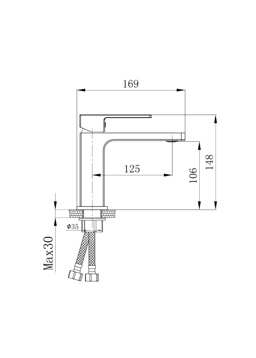 Змішувач для раковини Qtap Gemini Black Matt QTGEM270BLM45674