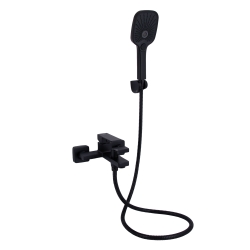 Смеситель для ванны Qtap Gemini (с душевым гарнитуром) Black Matt QTGEM259BLM45682