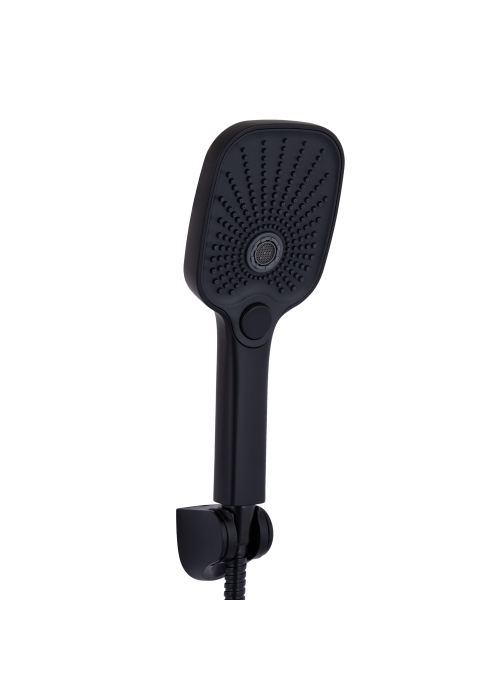 Змішувач для ванни Qtap Gemini (з душовим гарнітуром) Black Matt QTGEM259BLM45682