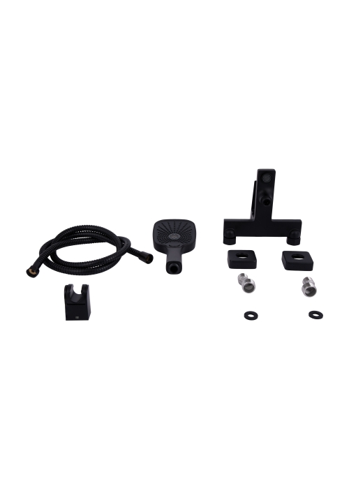 Змішувач для ванни Qtap Gemini (з душовим гарнітуром) Black Matt QTGEM259BLM45682