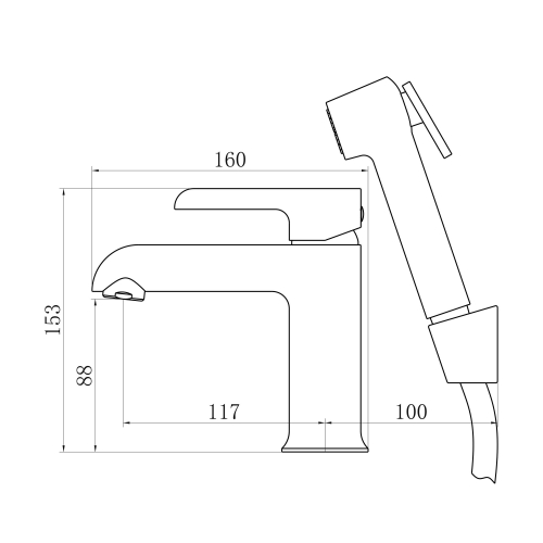 Змішувач для раковини Qtap Grand (з гігієнічним душем) QTGRA272CRW45671 Chrome/White