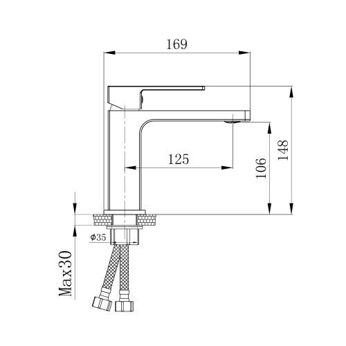 Змішувач для раковини Qtap Gemini Chrome/White QTGEM270CRW45675