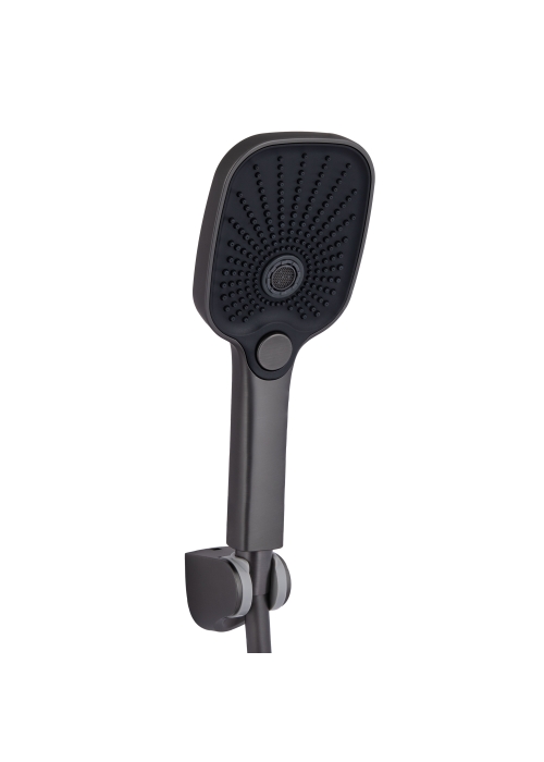 Змішувач для ванни Qtap Gemini (з душовим гарнітуром) Gunmetal Black PVD QTGEM259GMB45684