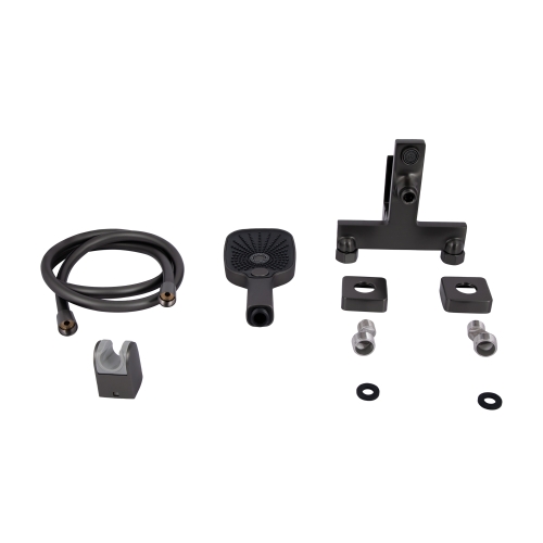 Змішувач для ванни Qtap Gemini (з душовим гарнітуром) Gunmetal Black PVD QTGEM259GMB45684