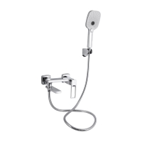 Смеситель для ванны Qtap Gemini Loopi с поворотным изливом (с душевым гарнитуром) Chrome QTGEM260CRM45701
