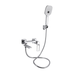 Змішувач для ванни Qtap Gemini Loopi з поворотним виливом (з душовим гарнітуром) Chrome QTGEM260CRM45701