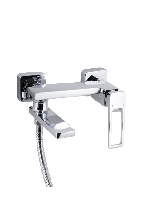 Змішувач для ванни Qtap Gemini Loopi з поворотним виливом (з душовим гарнітуром) Chrome QTGEM260CRM45701