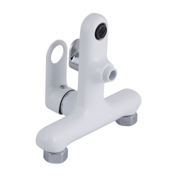 Смеситель для ванны Qtap Jay (с душевым гарнитуром) Chrome/White QTJAY259CRW45553