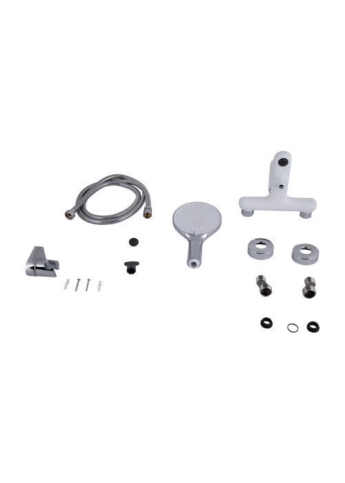 Змішувач для ванни Qtap Jay (з душовим гарнітуром) Chrome/White QTJAY259CRW45553