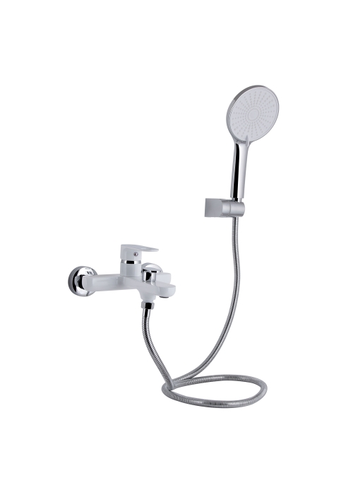 Змішувач для ванни Qtap Jay (з душовим гарнітуром) Chrome/White QTJAY259CRW45553
