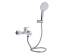 Смеситель для ванны Qtap Jay (с душевым гарнитуром) Chrome/White QTJAY259CRW45553
