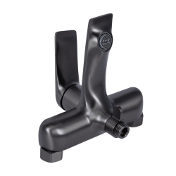 Смеситель для ванны Qtap Vlasta New (с душевым гарнитуром) Gunmetal Black PVD QTVLA259GMB45643