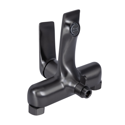 Змішувач для ванни Qtap Vlasta New (з душовим гарнітуром) Gunmetal Black PVD QTVLA259GMB45643