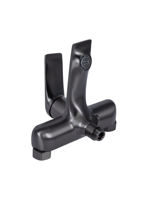 Змішувач для ванни Qtap Vlasta New (з душовим гарнітуром) Gunmetal Black PVD QTVLA259GMB45643