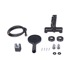 Смеситель для ванны Qtap Vlasta New (с душевым гарнитуром) Gunmetal Black PVD QTVLA259GMB45643