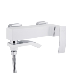 Змішувач для ванни Qtap Swan Cascada з поворотним виливом (з душовим гарнітуром) Chrome/White QTSWA260CRW45569