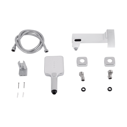 Змішувач для ванни Qtap Swan Cascada з поворотним виливом (з душовим гарнітуром) Chrome/White QTSWA260CRW45569