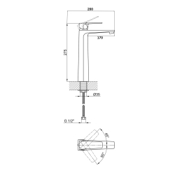 Змішувач для раковини Qtap Matice Chrome високий QTMAT1063H103C