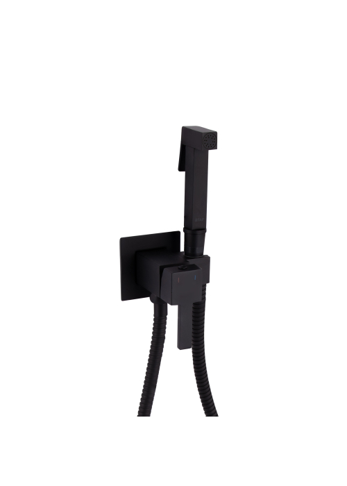 Набор для гігієнічного душу Qtap Inspai-Varius прямокутний Black Matt QT259710842859NB