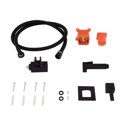 Набор для гігієнічного душу Qtap Inspai-Varius прямокутний Black Matt QT259710842859NB