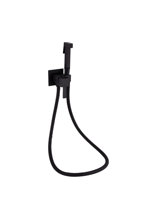 Набор для гігієнічного душу Qtap Inspai-Varius прямокутний Black Matt QT259710842859NB
