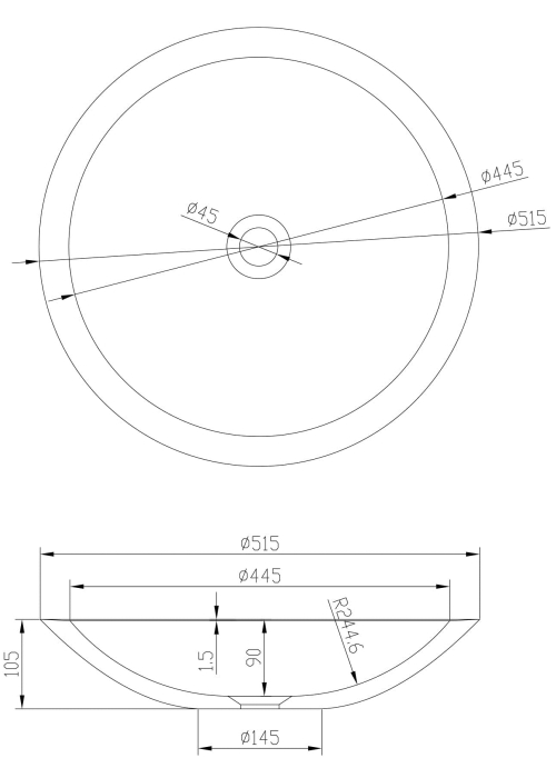 Умивальник накладний Volle Solid Surface 13-40-856