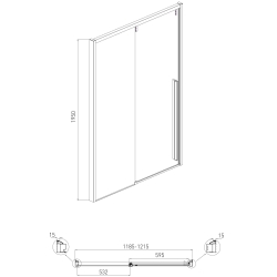 Душові двері VOLLE AIVA 120x195 см розсувна 10-22-686