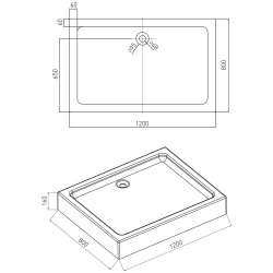 Душовий піддон Volle NEMO 120x80 з сифоном 10-22-171tray