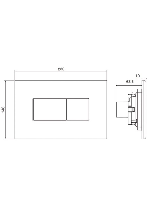 Кнопка змиву VOLLE NEO BST пластик, чорна soft-touch 221818